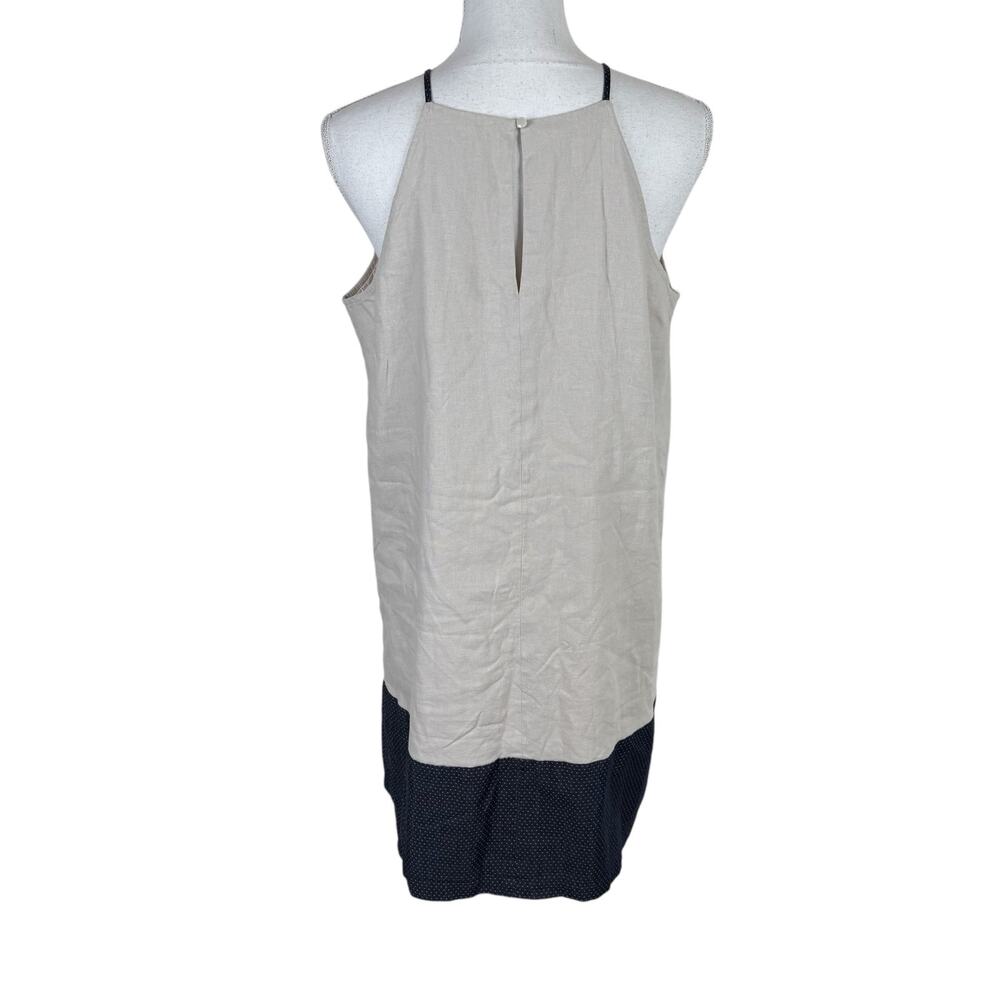 Loft Women Linen Blend Dress Size 8 Floral Coastal Beach Boho Travel Vacation - Picture 5 of 7